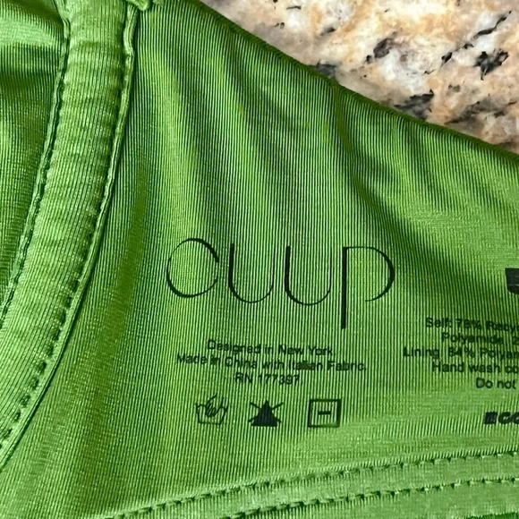 CUUP Green Satin BALCONETTE Wired Swim Top Beach Summer Cruise Vacation SZ 5 32D - Picture 7 of 8